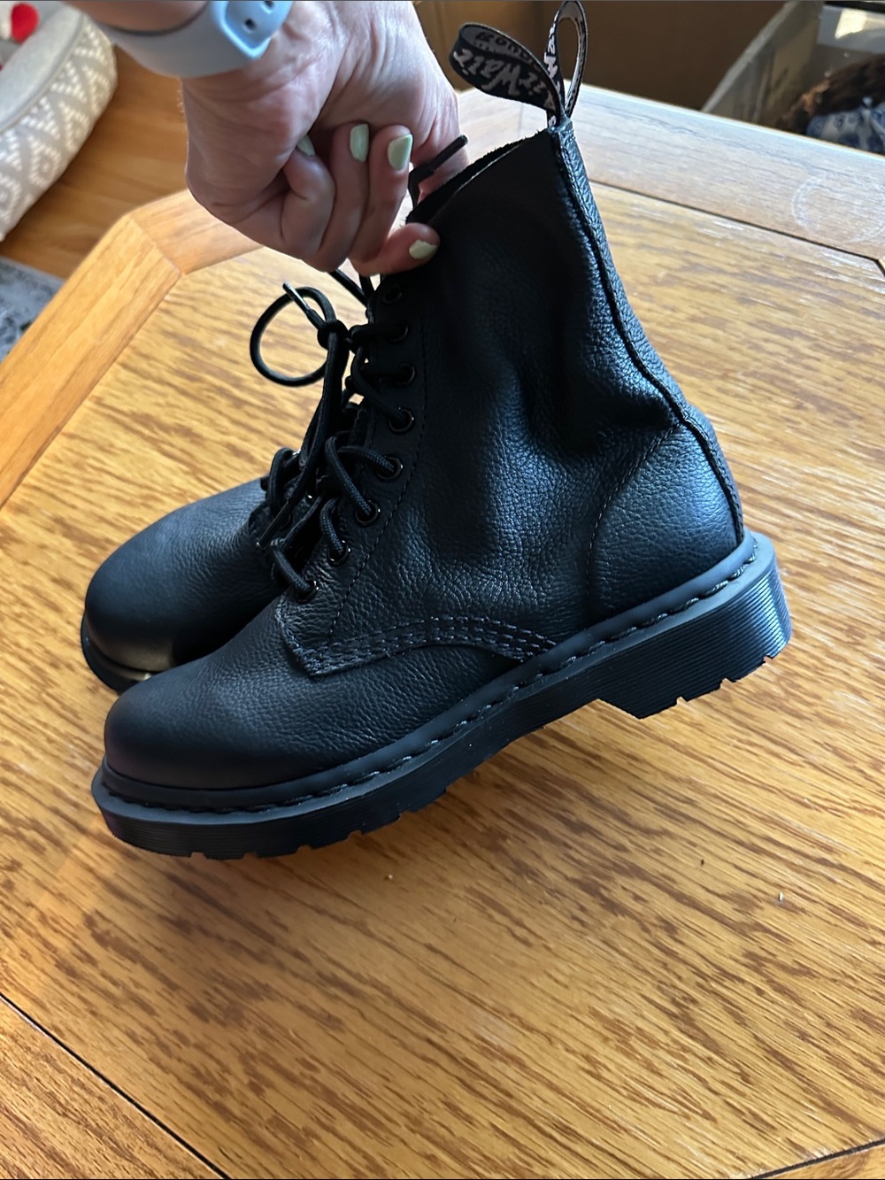 *DR. MARTENS* Men’s 1460 Pascal Virginia Leather Lace-Up Combat Boots Size 6 - Picture 10 of 15